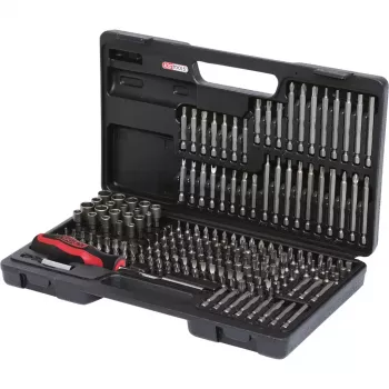 Set di bit per cacciavite KS Tools 911.2008 208 pezzi nichel DIN 3126 ISO 1173