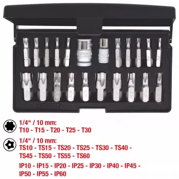 Set di chiavi a bussola KS Tools 911.3120 — 22 inserti a bussola in acciaio, 432 g