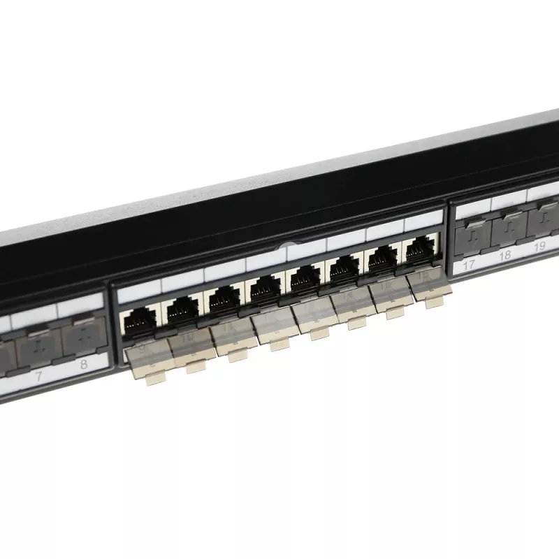 Patch panel ACT 24 porte schermato CAT6A con coperchio CAT6A