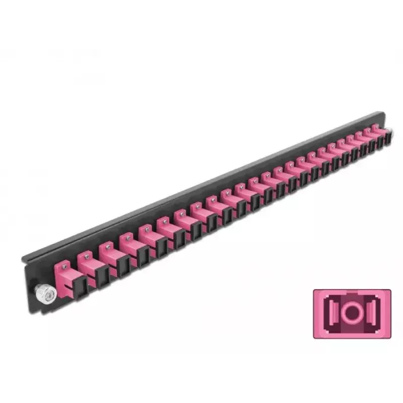 Pannello frontale splice box DeLOCK 19 pollici 24 porte SC simplex viola