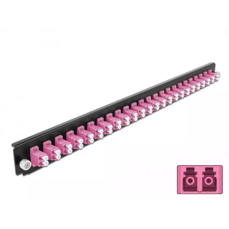 Pannello frontale splice box DeLOCK 19 pollici 24 porte LC duplex viola