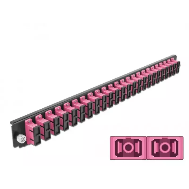Pannello frontale splice box DeLOCK 19 pollici 24 porte SC duplex viola