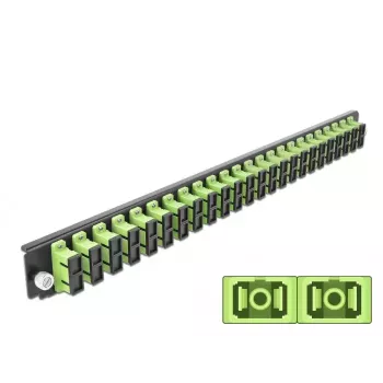 Pannello frontale splice box DeLOCK 19 pollici 24 porte SC duplex verde lime