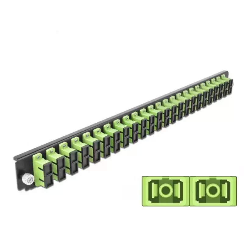 Pannello frontale splice box DeLOCK 19 pollici 24 porte SC duplex verde lime