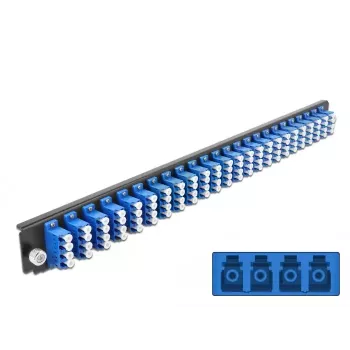 Pannello frontale splice box DeLOCK 19 pollici 24 porte LC quad blu