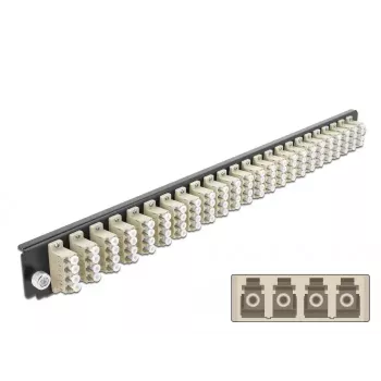 Pannello frontale splice box DeLOCK 19 pollici 24 porte LC quad beige