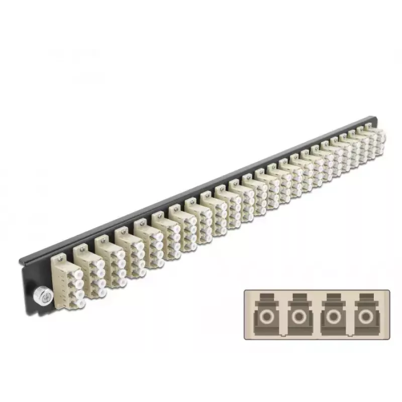 Pannello frontale splice box DeLOCK 19 pollici 24 porte LC quad beige