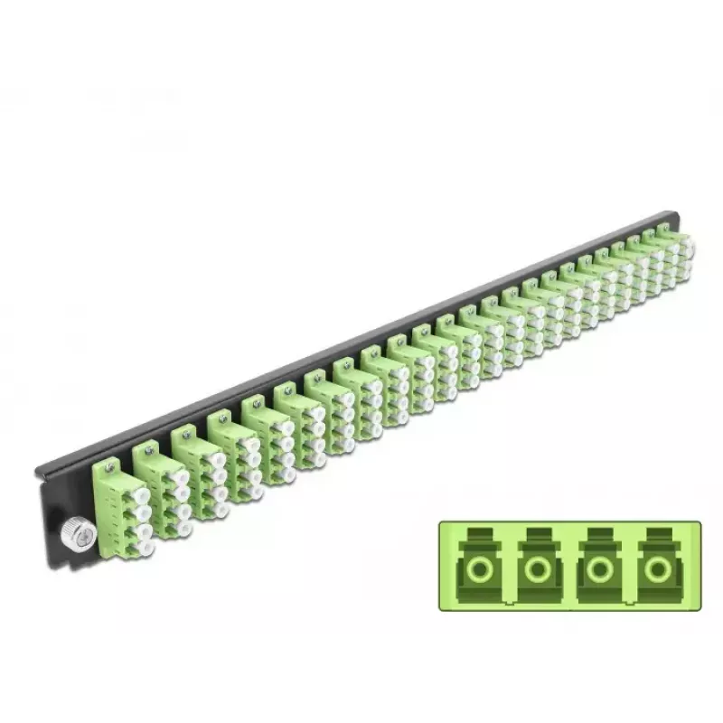 Pannello frontale splice box DeLOCK 19 pollici 24 porte LC quad verde lime