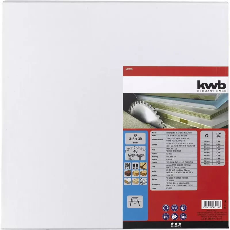 Lama per sega circolare KWB 593159 31,5 cm 1 pezzo