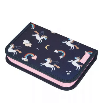 Herlitz Dreamy Unicorn Astuccio completo, 19 pezzi, blu scuro
