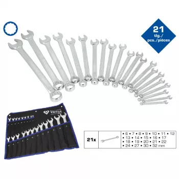 Brilliant Tools BT011021 Set di chiavi combinate ad anello e a forchetta, 21 pz