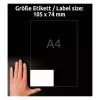 Etichetta adesiva per stampante Avery LR3427-10 bianco A4 80 etichette