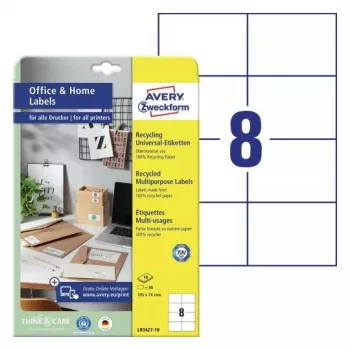 Etichetta adesiva per stampante Avery LR3427-10 bianco A4 80 etichette