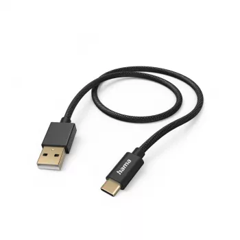 Hama cavo USB in tessuto USB 2.0 1,5 m USB A USB C nero