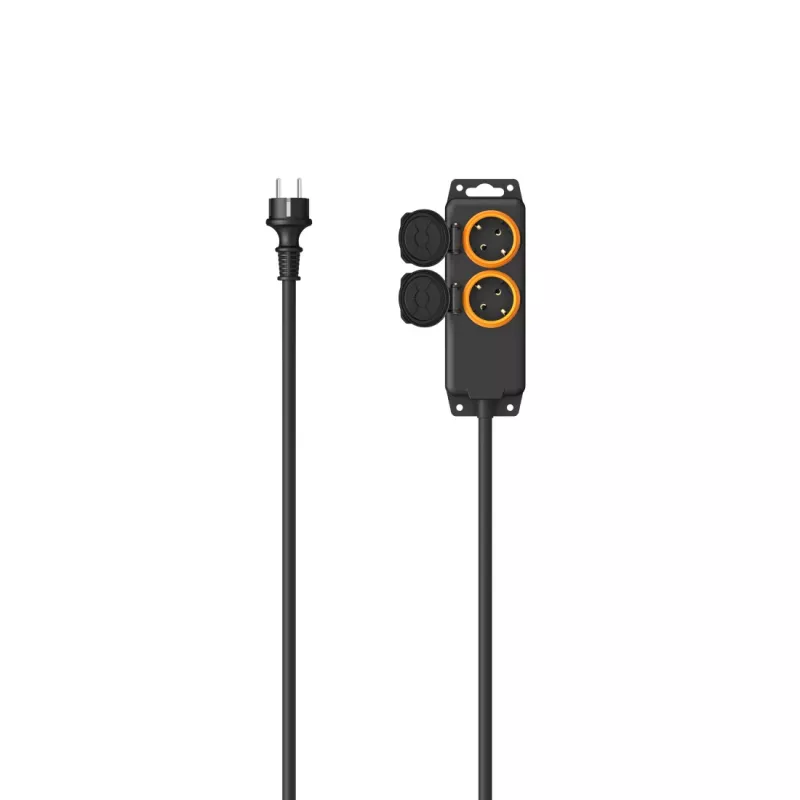 Hama 00223061 prolunga 2 m 2 prese AC per esterni nero