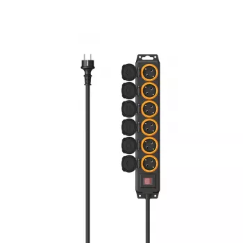 Hama 00223065 prolunga 2 m 6 presa/e AC per esterni nero