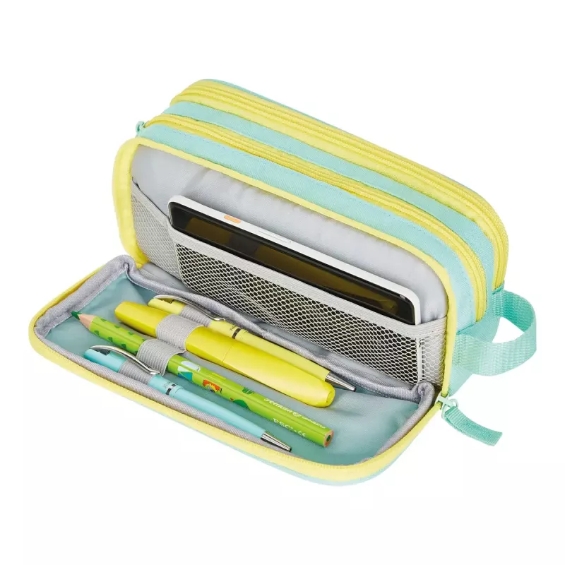 Astuccio Herlitz Neon Soft poliestere menta giallo 235x110x75mm