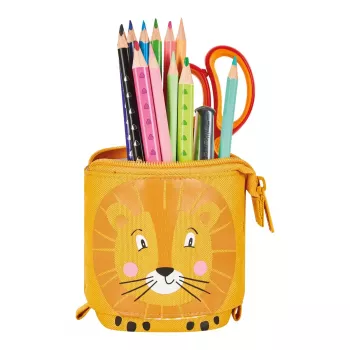 Astuccio morbido Herlitz Lion 140 mm x 75 mm x 185 mm poliestere arancione giallo