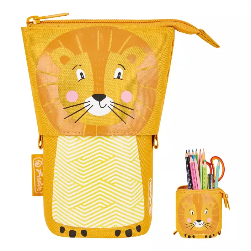 Herlitz 300001508 Lion astuccio morbido, poliestere, arancione/giallo