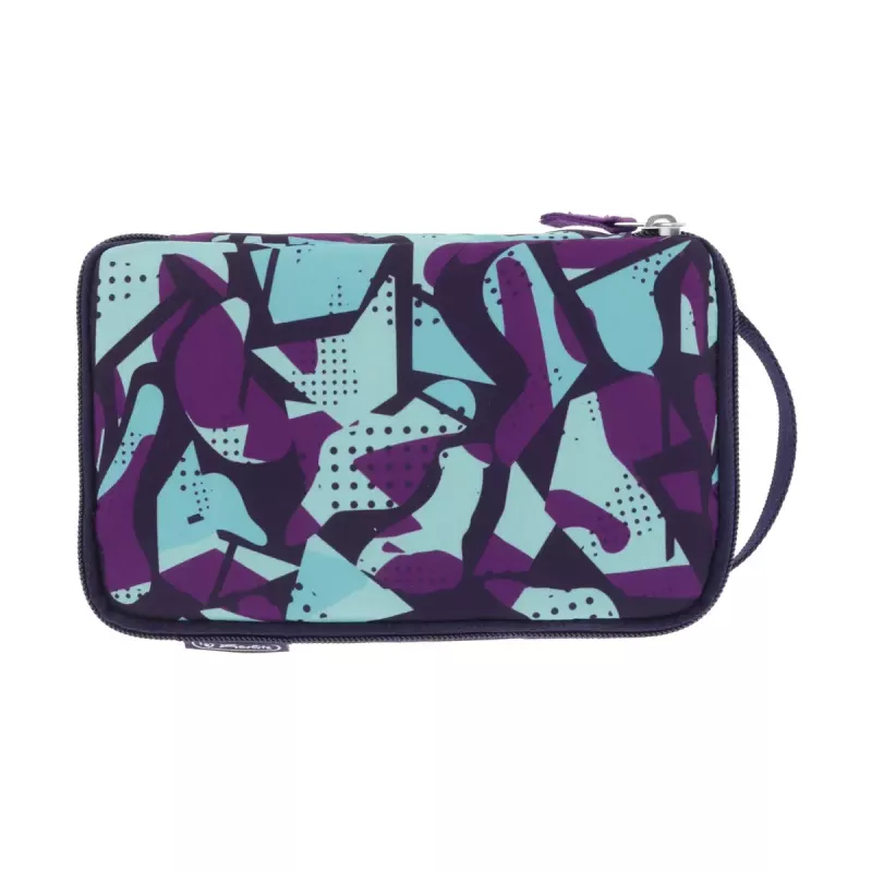 Astuccio Herlitz 2 Go CamoPurple poliestere blu lilla 210x130x60mm