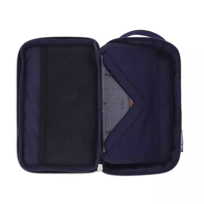 Astuccio Herlitz 2 Go CamoPurple poliestere blu lilla 210x130x60mm