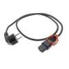 ACT Cavo di alimentazione spina CEE 7/7 (angolare) - C13 IEC Lock+ nero 2 m, EL332S, confezione da 5