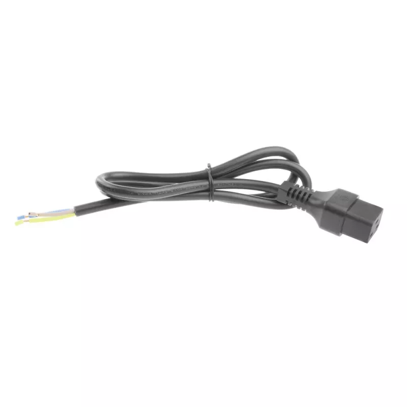 ACT Cavo di alimentazione C19 IEC Lock – estremità aperta nero 2 m, PC1174, confezione da 5