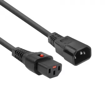 ACT Cavo di alimentazione C13 IEC Lock - C14 nero 2 m, PC1021, confezione da 5