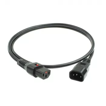 ACT Cavo di alimentazione C13 IEC Lock - C14 nero 2 m, PC1021, confezione da 5