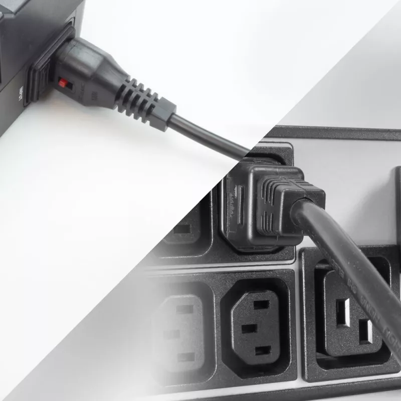 ACT Cavo di alimentazione C13 IEC Lock - C14 nero 2 m, PC1021, confezione da 5