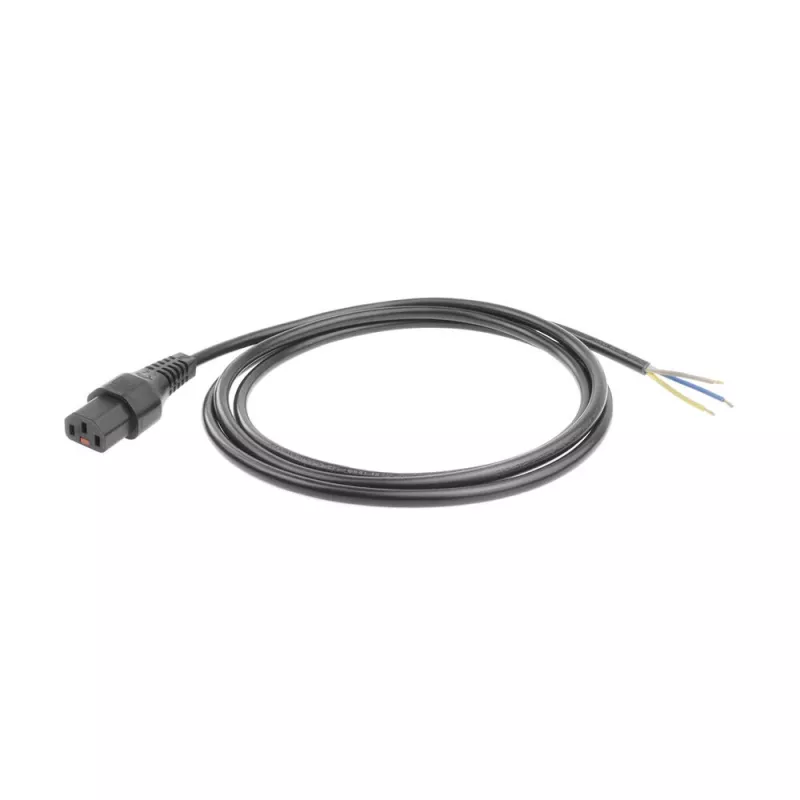 ACT Cavo di alimentazione C13 IEC Lock - estremità aperta nero 2 m, PC1025, confezione da 5