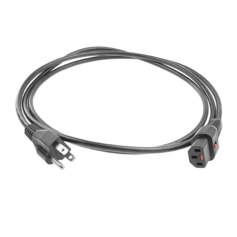 ACT Cavo di alimentazione spina USA - C13 IEC Lock nero 2 m, PC1063, confezione da 5