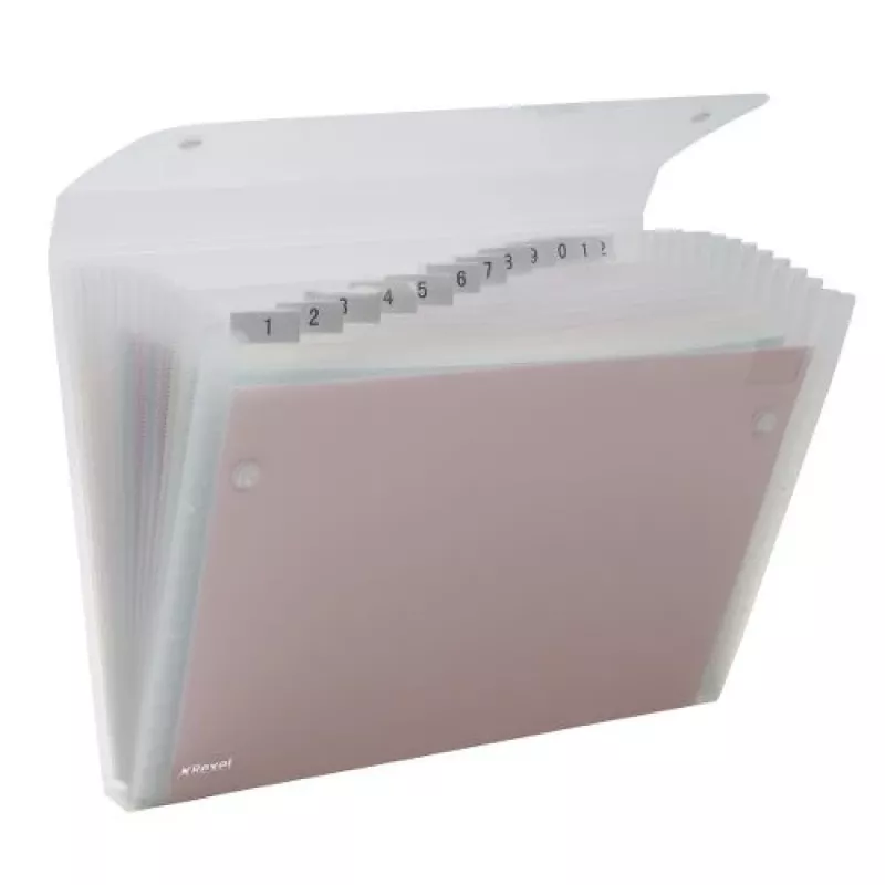 Rexel ICE 2102035 cartella a soffietto, A4, 13 scomparti, polipropilene (PP), trasparente