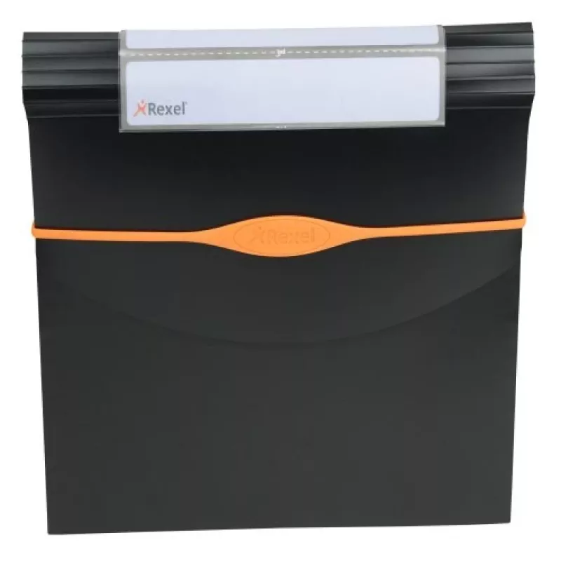 Rexel Optima Cartella a soffietto a 13 tasche, A4, nera, polipropilene (PP)