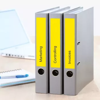 HERMA 5091 Etichette per raccoglitori A4 192 x 38 mm, giallo, 175 pz (25 fogli x 7)