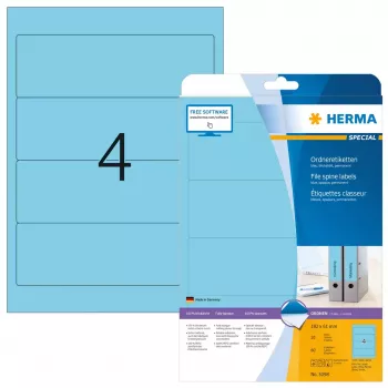 Etichette per fascicoli HERMA A4 192x61 mm blu 80 pz.