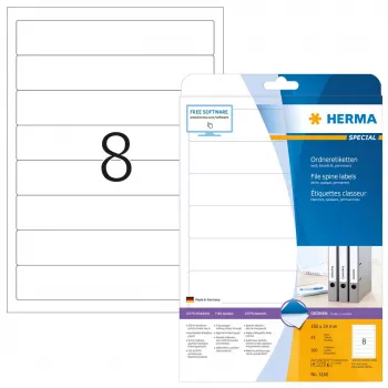 Etichette per dorso di raccoglitori HERMA A4 192x34 mm carta bianca opaca coprente 200 pz.