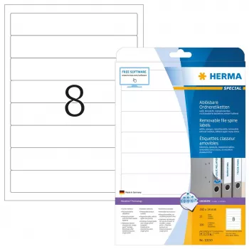 Etichette per fascicoli rimovibili HERMA A4 192x34 mm bianco 200 pz.