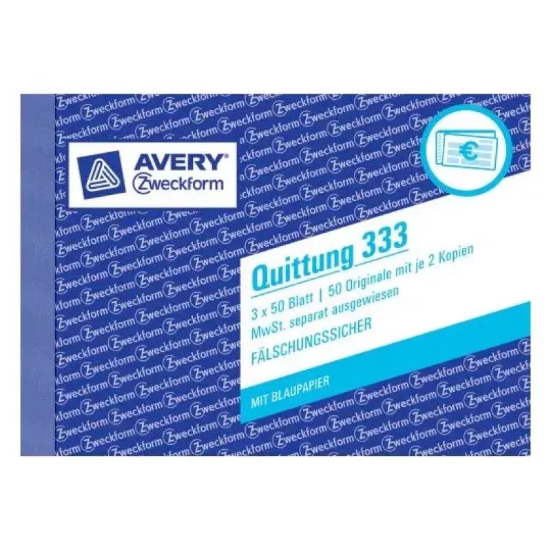 Avery Zweckform 333 Blocco ricevute (Quittung), IVA indicata separatamente