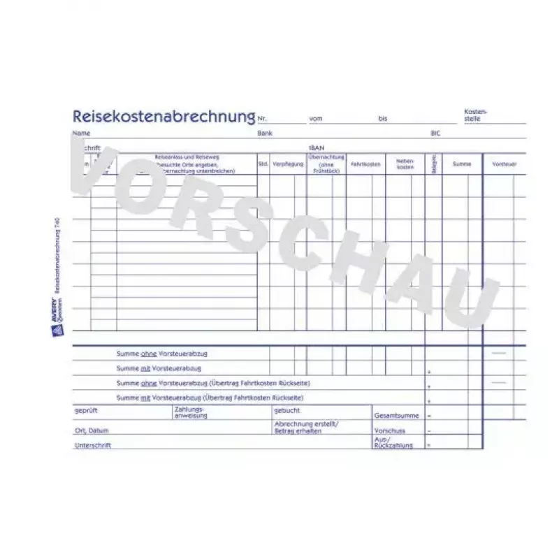 Registro amministrativo Avery 740 blu bianco