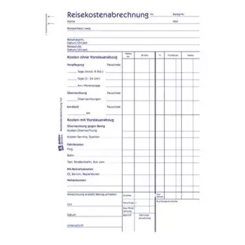 Avery Zweckform 743 Blocco modulo nota spese di viaggio, A5, 50 fogli