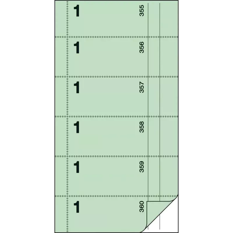 Sigel BO001 Blocco comande, Cameriere n. 1, verde chiaro, 105 x 200 mm, 360 fogli staccabili