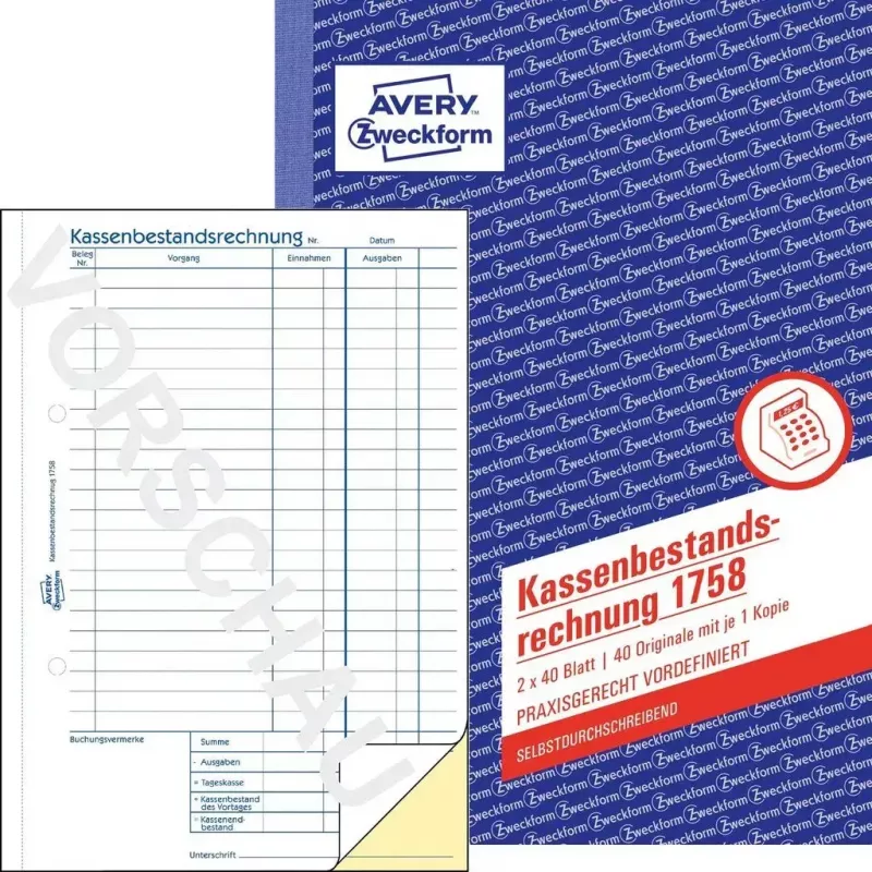 Libro formulario contabile A5 Avery 1758