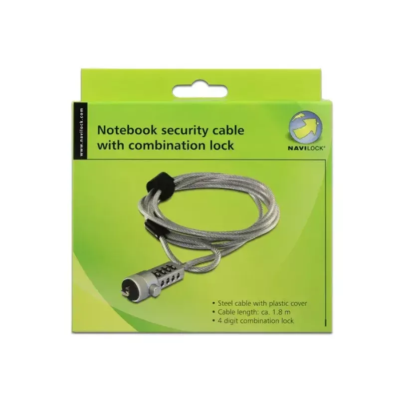 Lucchetto per cavo Navilock 20643 argento 1,8 m