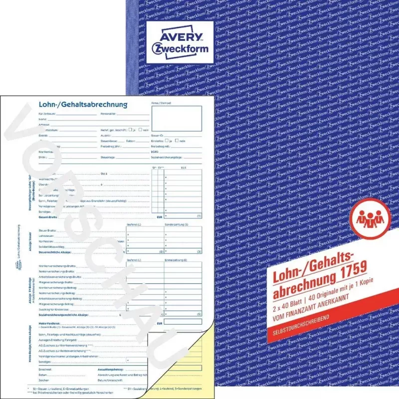 Modulo/libro contabile AVERY 1759 A4 40 pagine