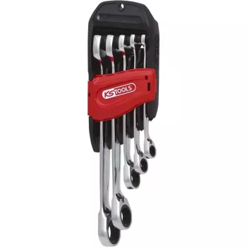 KS Tools GEARplus 503.4605 Set di chiavi combinate a cricchetto reversibili, 5 pz, 8-19 mm