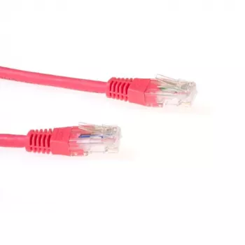 ACT Cavo patch LSZH U/UTP CAT6 da 0,5 metri rosso con connettori RJ45