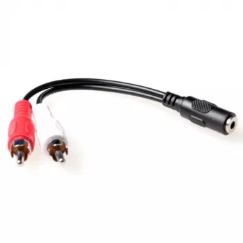 ACT Cavo di collegamento audio da 0,15 metri 1x jack 3,5 mm maschio su 1x jack stereo 3,5 mm femmina – 2x connettori RCA