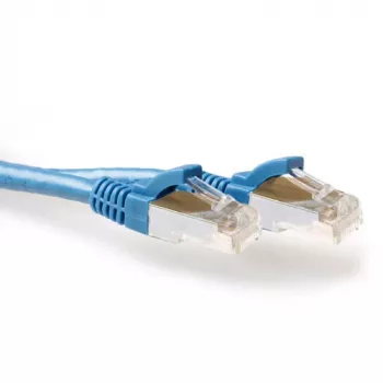 ACT Blu 15 metri LSZH SFTP CAT6A cavo patch con protezione rastnasenschutz e connettori RJ45