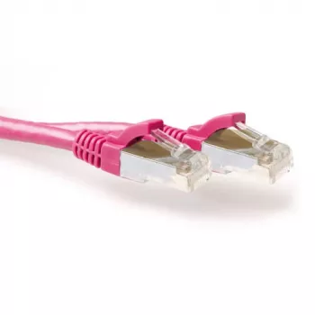 ACT Rosa 1 metro LSZH SFTP CAT6A cavo patch con protezione rastnasenschutz e connettori RJ45